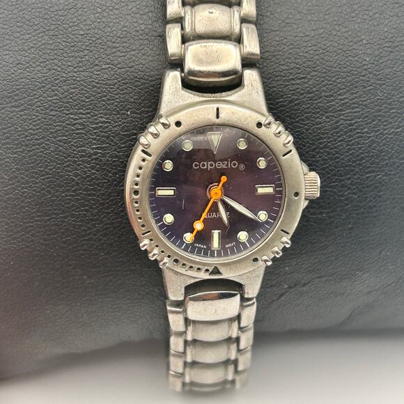 Capezio Silver Tone Purple Dial Women’s Quartz Watch 26mm Working - Picture 1 of 8